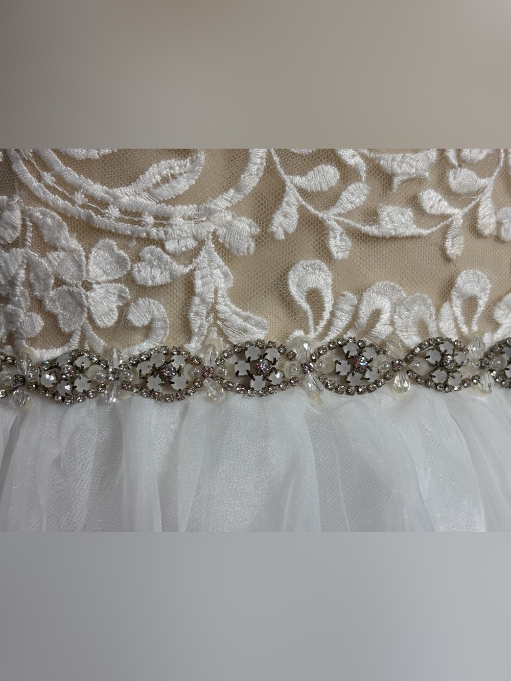 NWT Alfred Angelo Ivory Nude Illusion Lace Bodice Bridal Wedding Gown Dress 18W - Picture 5 of 10